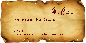 Hornyánszky Csaba névjegykártya
