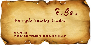 Hornyánszky Csaba névjegykártya
