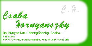 csaba hornyanszky business card