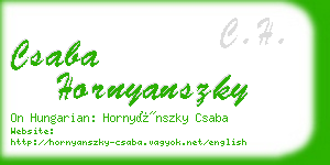 csaba hornyanszky business card